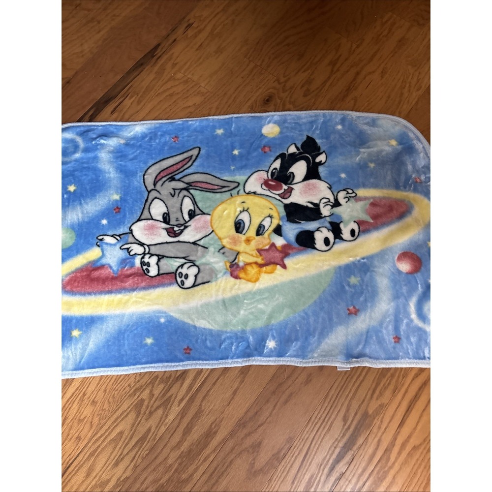 Vintage Looney Tunes Blanket Bugs Bunny Tweety Bird And Sylvester 28 X 46
